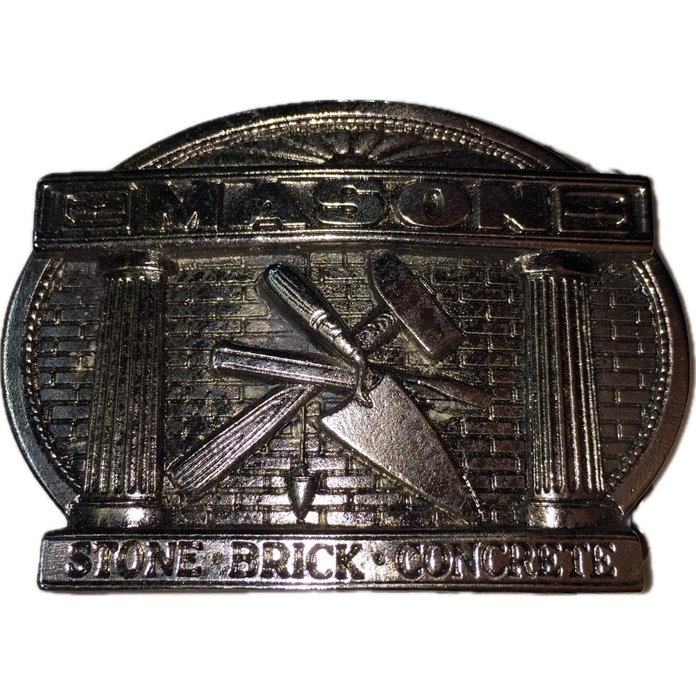 Vintage 1982 Mason Stone•Brick•Concrete BeltBuckle The American Buckle Co. S#866